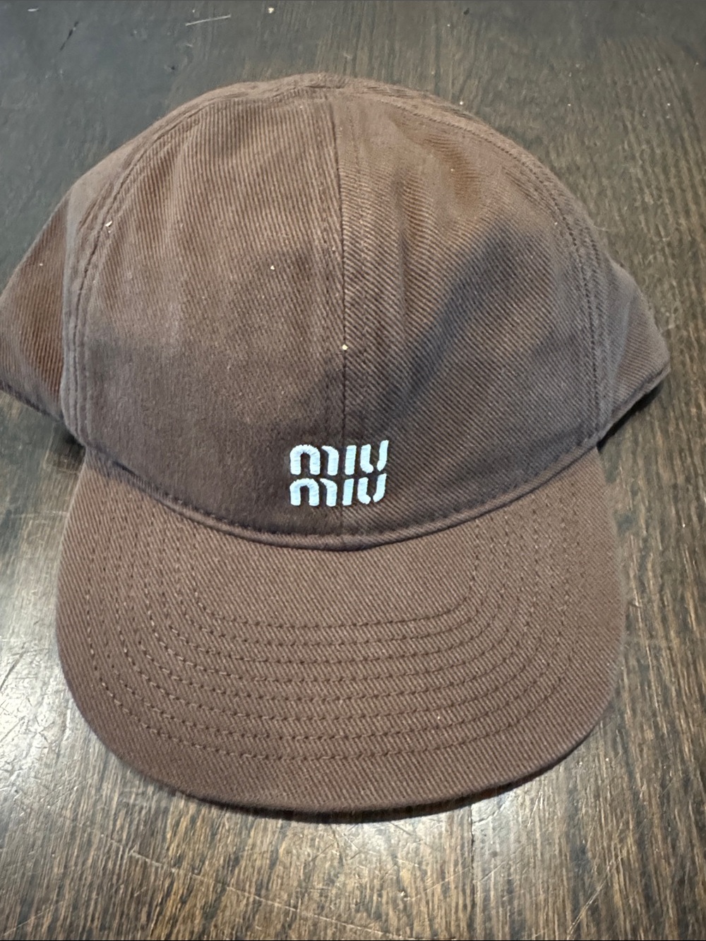 Miu Miu Brown Logo Baseball Cap soft rim size medium